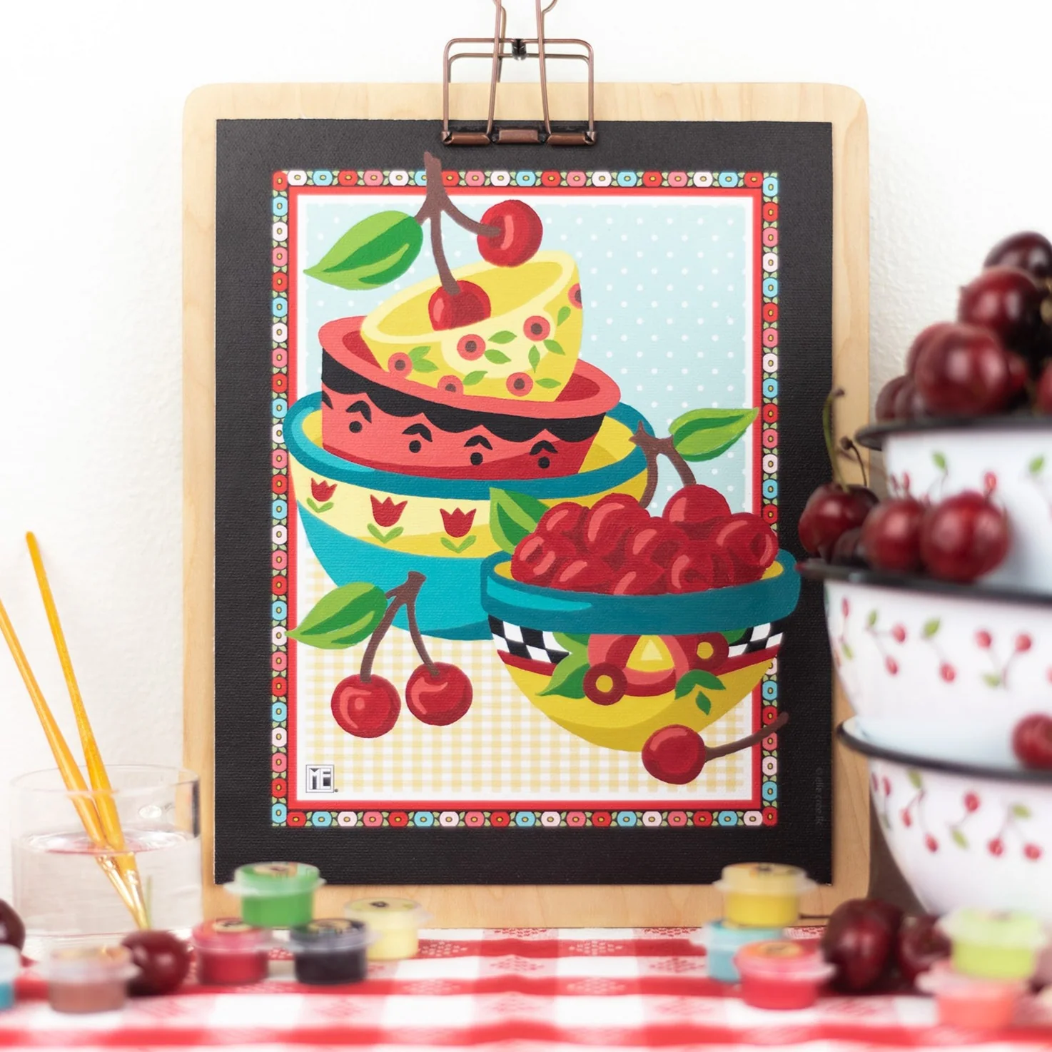 Mary's Cherries Paint-by-Number Kit - Image 3