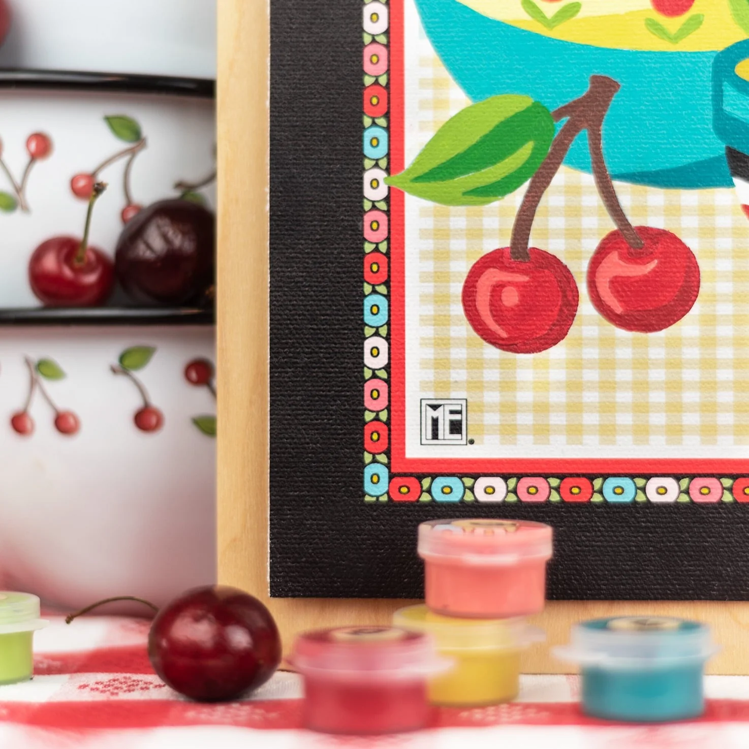 Mary's Cherries Paint-by-Number Kit - Image 4