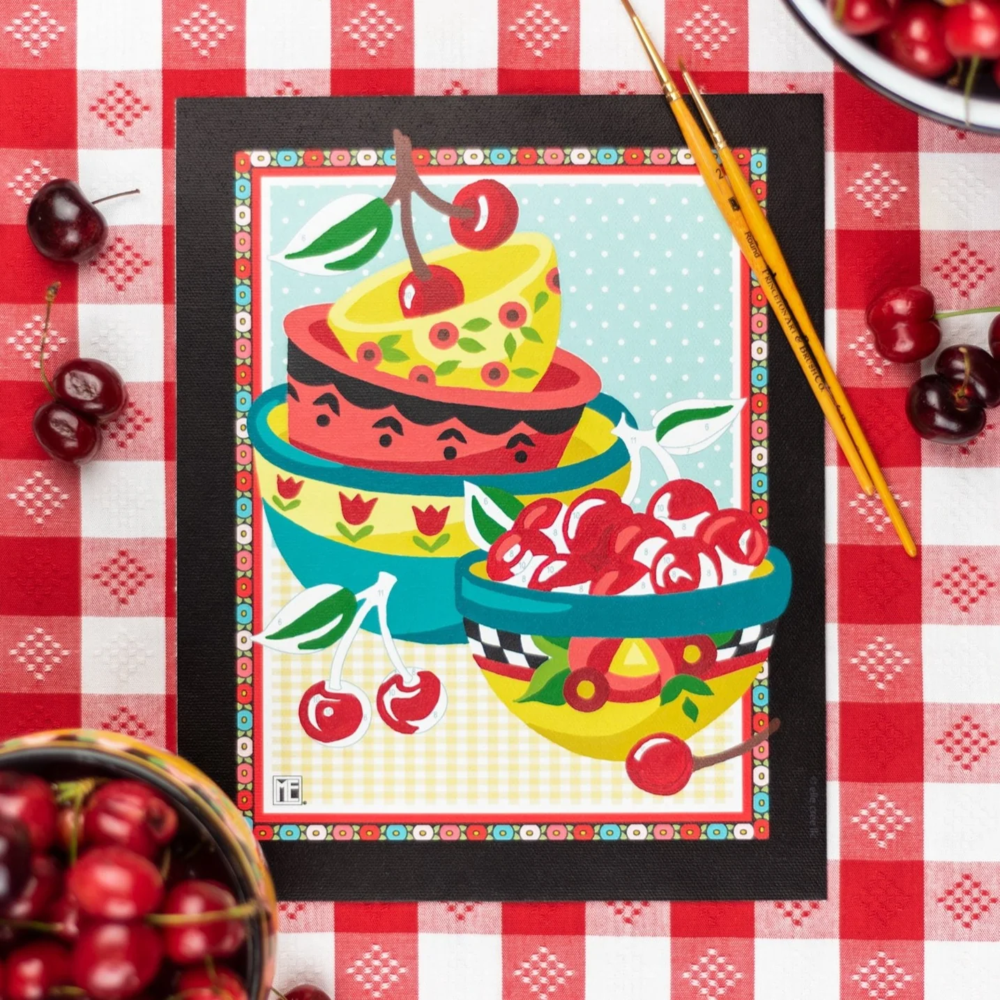 Mary's Cherries Paint-by-Number Kit - Image 5
