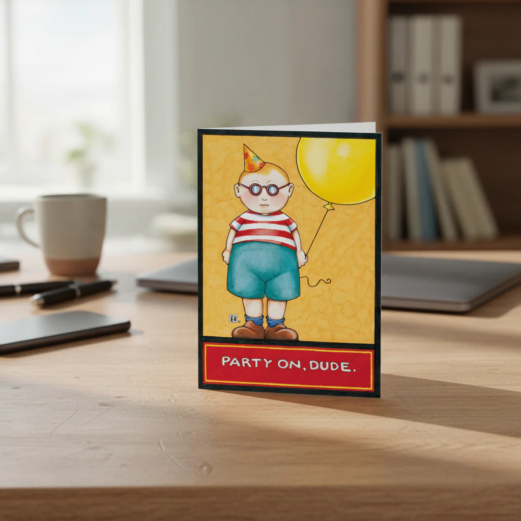 Party on Dude Greeting Card - Image 3